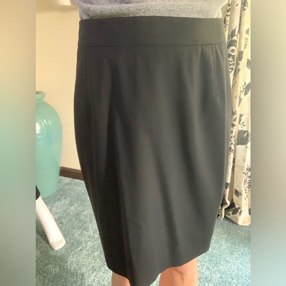 DOLCE & GABBANA_Vintage black skirt / classic leopard design lining career wear